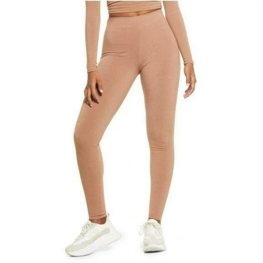 (B10) Naked Wardrobe Naked Wardrobe Solid Ribbed Leggings Coco Brown, Sz S, NWT